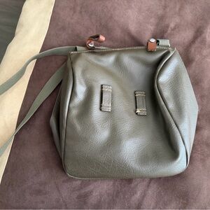 Vintage 1940s Swiss Army Bread Bag Olive Green Leather